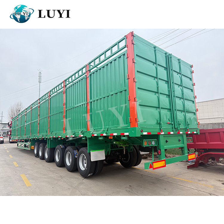 6 Axle Heavy Duty Cargo Fence Stake Trailer - LUYI 5