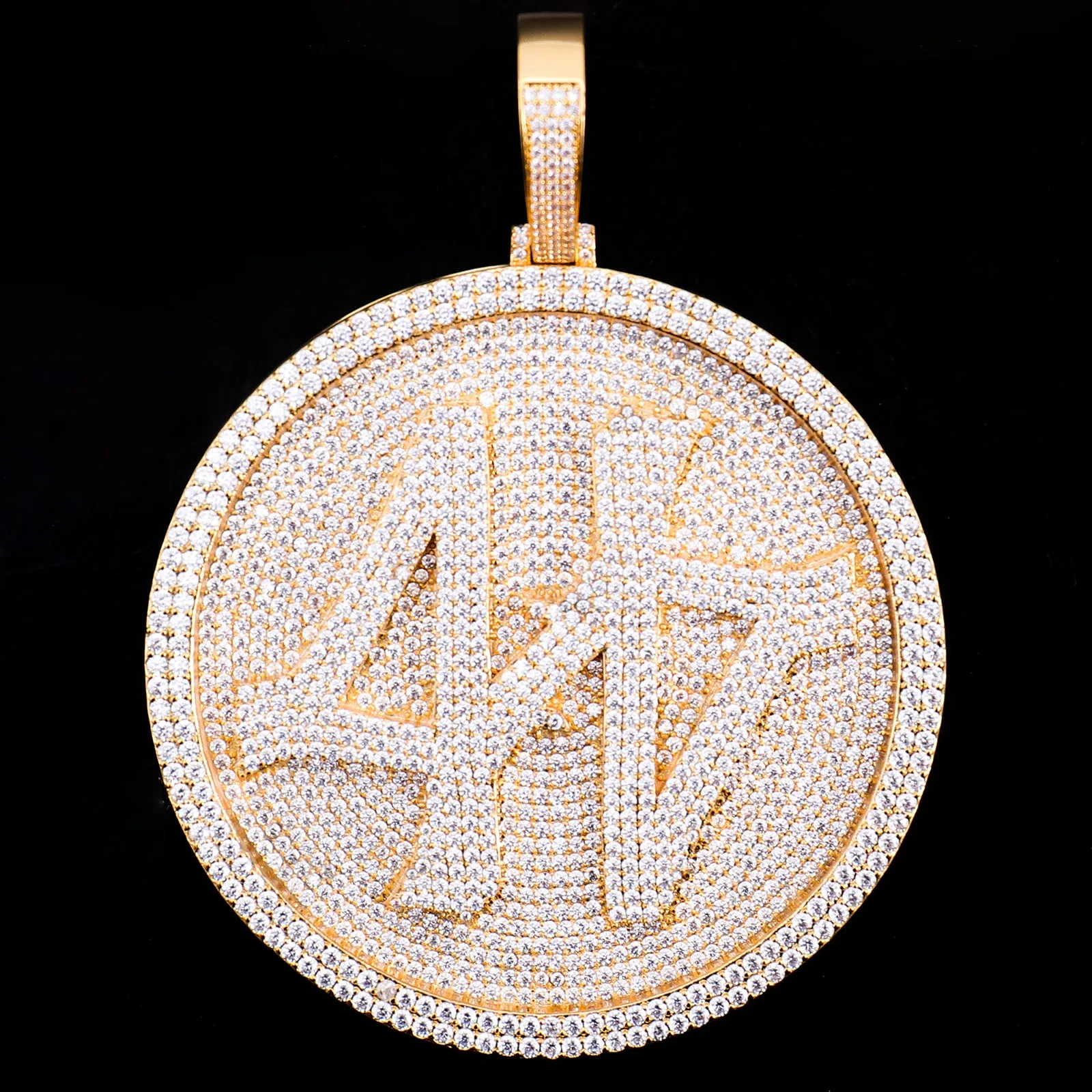 Luxury Style Iced Out Hip Hop Logo Custom Chain Pendant 925 Silver Moissanite Round Jewelry S925 Pendant Charms For Necklace 1