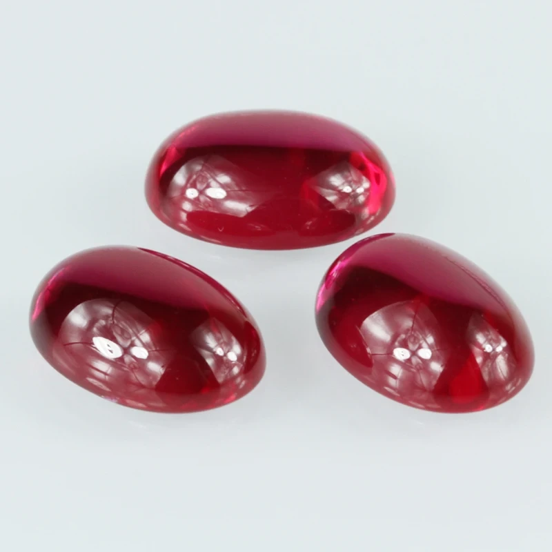 Loose Gemstone 3a Top Quality Flat Bottom Cabochon Cut Loose #5 Ruby Stone Oval Shape Corundum Price Per Pcs 1