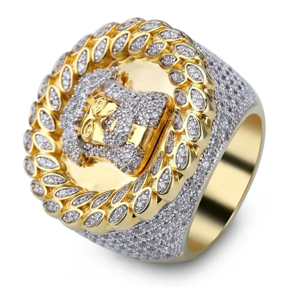 Moissanite Luxury Silver Hip Hop Custom Rings For Men Iced Out High Quality Pass Diamond Tester Moissanite Party Ring 1