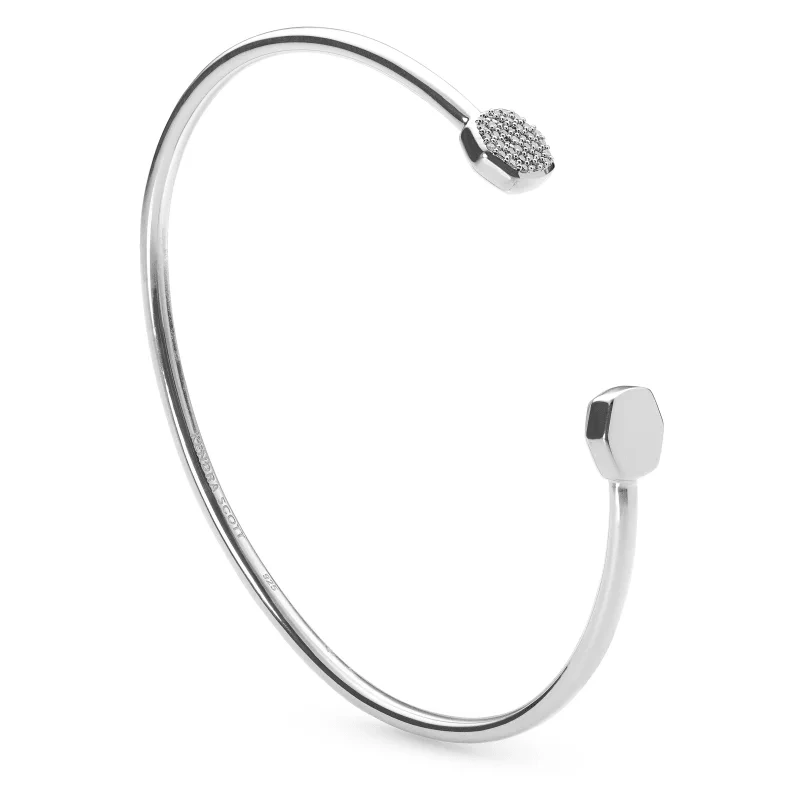 Bracelet de manchette en argent sterling de Provence en bracelet en diamant blanc cadeau pour hommes argent 925 bracelet ouvert 1