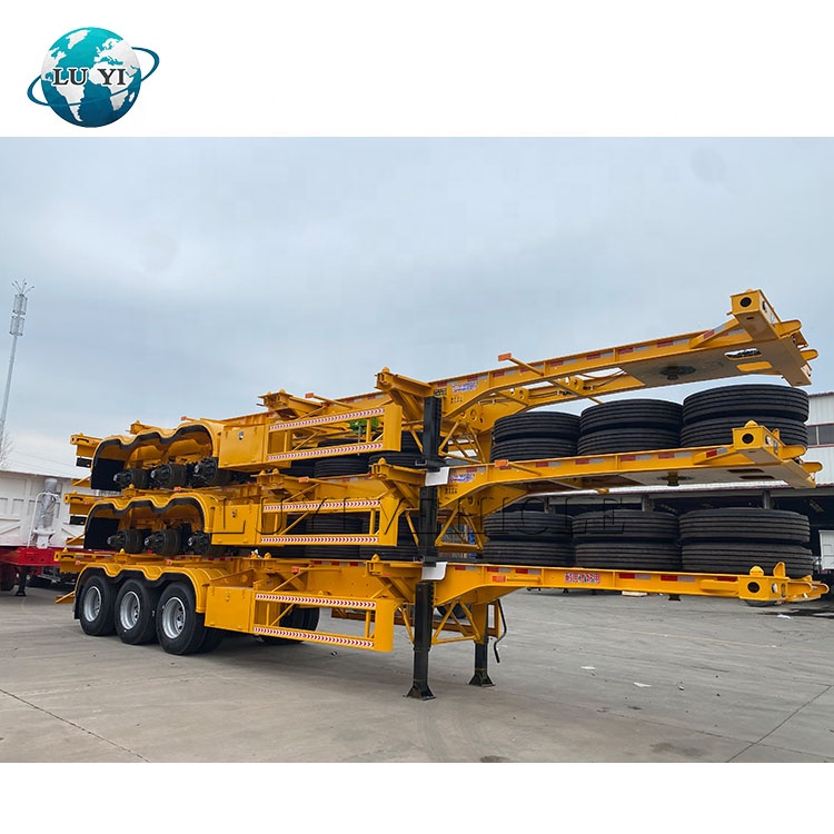 3-Axle 40ftContainer Shipping Skeleton Semi Trailer Gooseneck Design 5