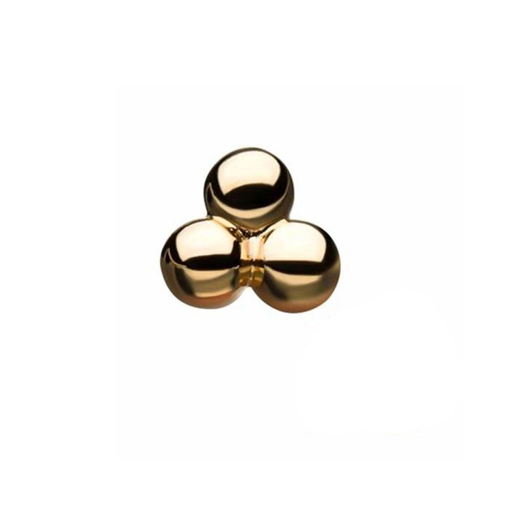 Eternal Metal 14kt 3 Balls Gold Threadless Top Piercing Jewelry 1