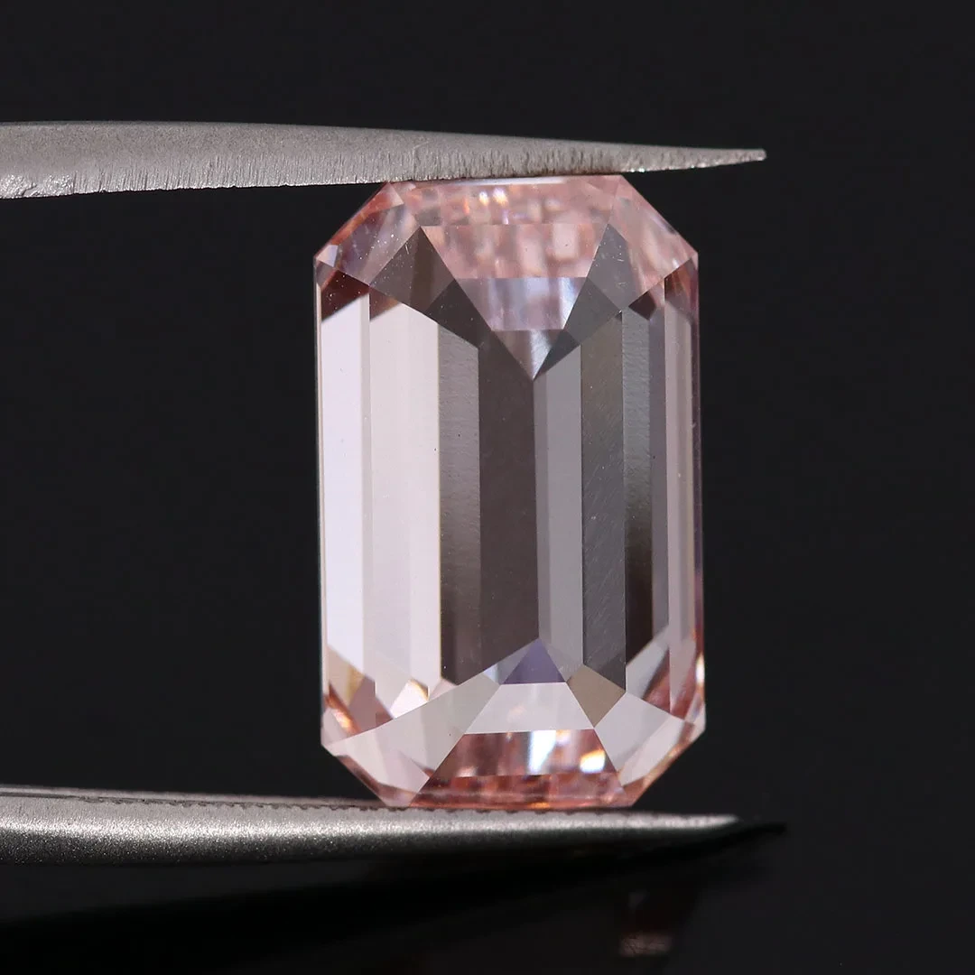 Igi Certified Diamond Lab Grown Vvs Clarity 8.88 Carat Fancy Sukura Pink Emerald Cut Cvd Lab Grown Loose Diamond 1