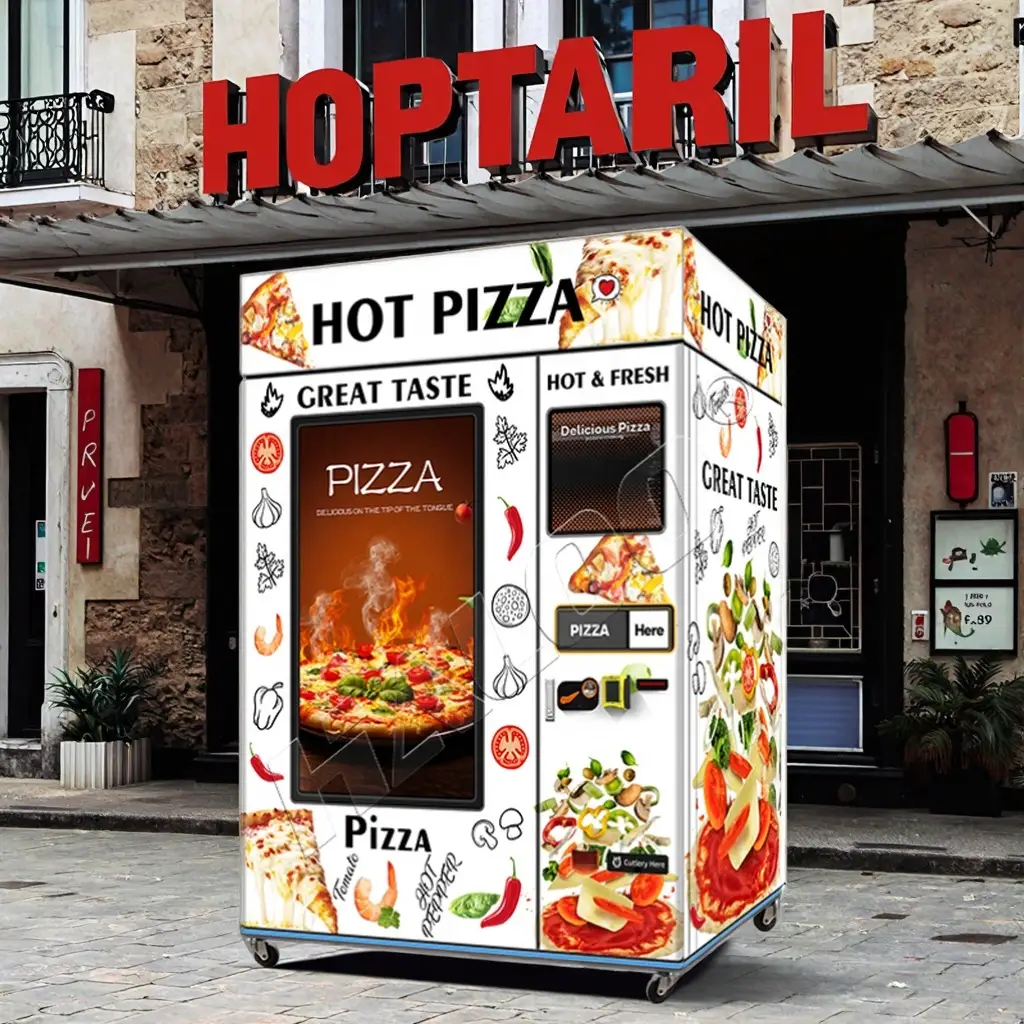 Haloo Vending Machine Supplier Maquina Expendedora De Pizzas Self Service Smart Fully Automatic Hot Food Pizza Vending Machine 1