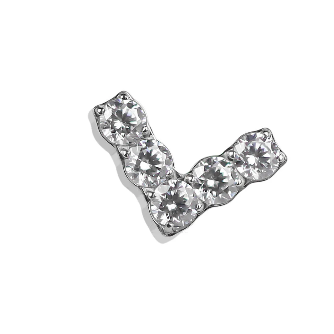 Eternal Metal Titanium Threaded With Prong Set Round Clear Cz Arrow Shape Top Piercing Jewelry 1
