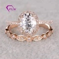 Gol rose 1.5ct Moisanite Diamond Bridal Set Ensemble de fiançailles 1