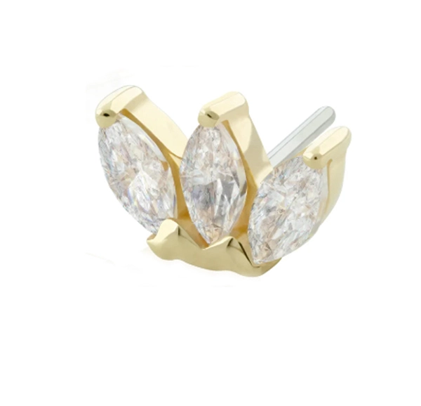 Eternal Metal 14k Solid Gold Threadless Push In Labret Ends 1