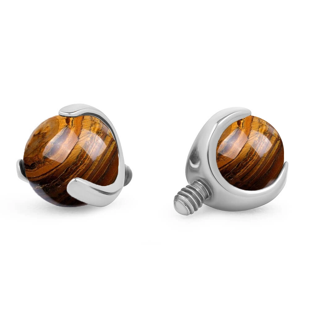 Eternal Metal Astm F136 Titanium Tiger Eye Ball Dermal Anchor Top Piercing Jewelry 1