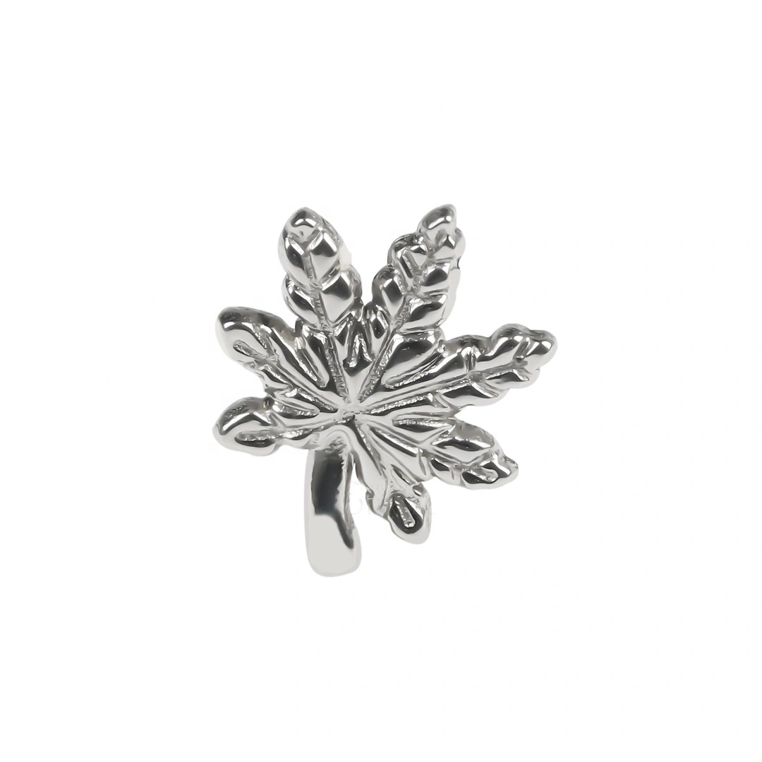 Eternal Metal Pot Leaf Shaped Labret Studs G23 Titanium Piercing Jewelry 1