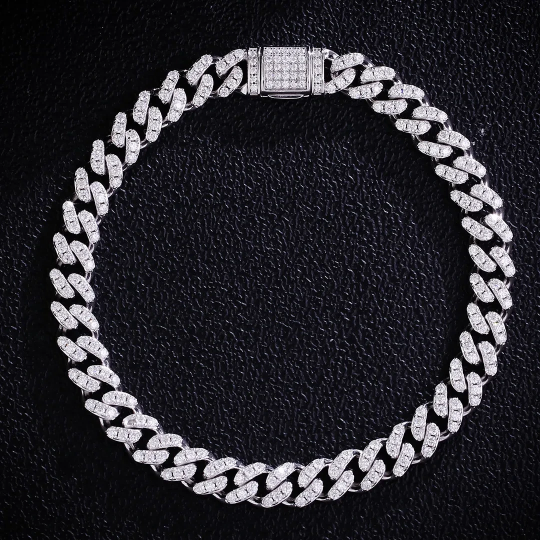 Pass Diamond Tester 6mm Cuban Bracelet Link Chain 18k Gold Plated Silver 925 Moissanite Men Cuban Bracelet 1