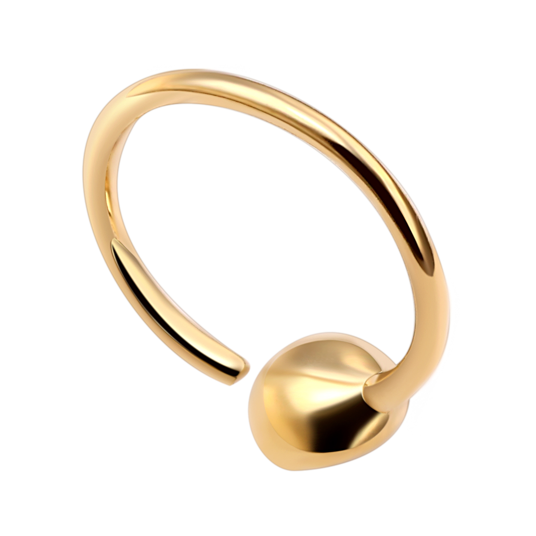Eternal Metal 14k Solid Gold Round 5a Cz Bezel Setting Nose <000000> Ear Hoop Piercing Belly<000000>lip Seamless Ring Jewelry 9