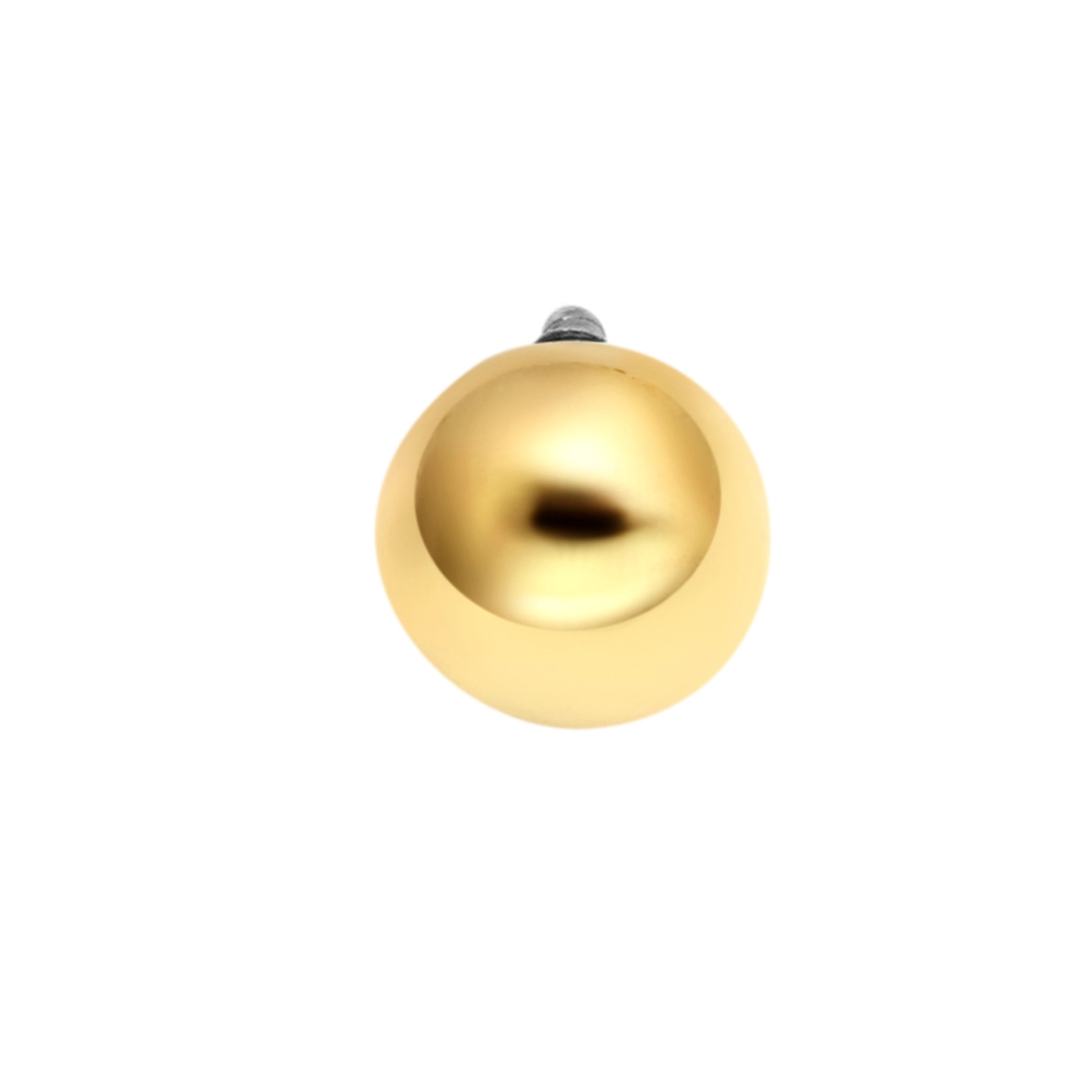Eternal Metal 14k Solid Gold Plain Ball Earnose Piercing Bellylabret Jewelry Internally Threaded Ends Tops 1