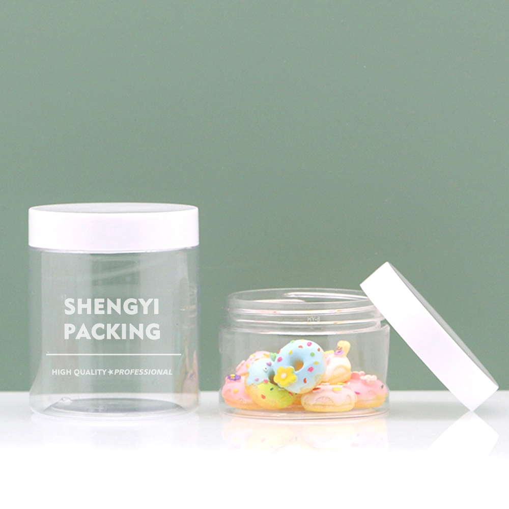 1oz 2oz 4oz 6oz 8oz Cosmetics Emballage Pet 250 ml Plastique Grot de corps Jar givré avec les couvercles blanc 1