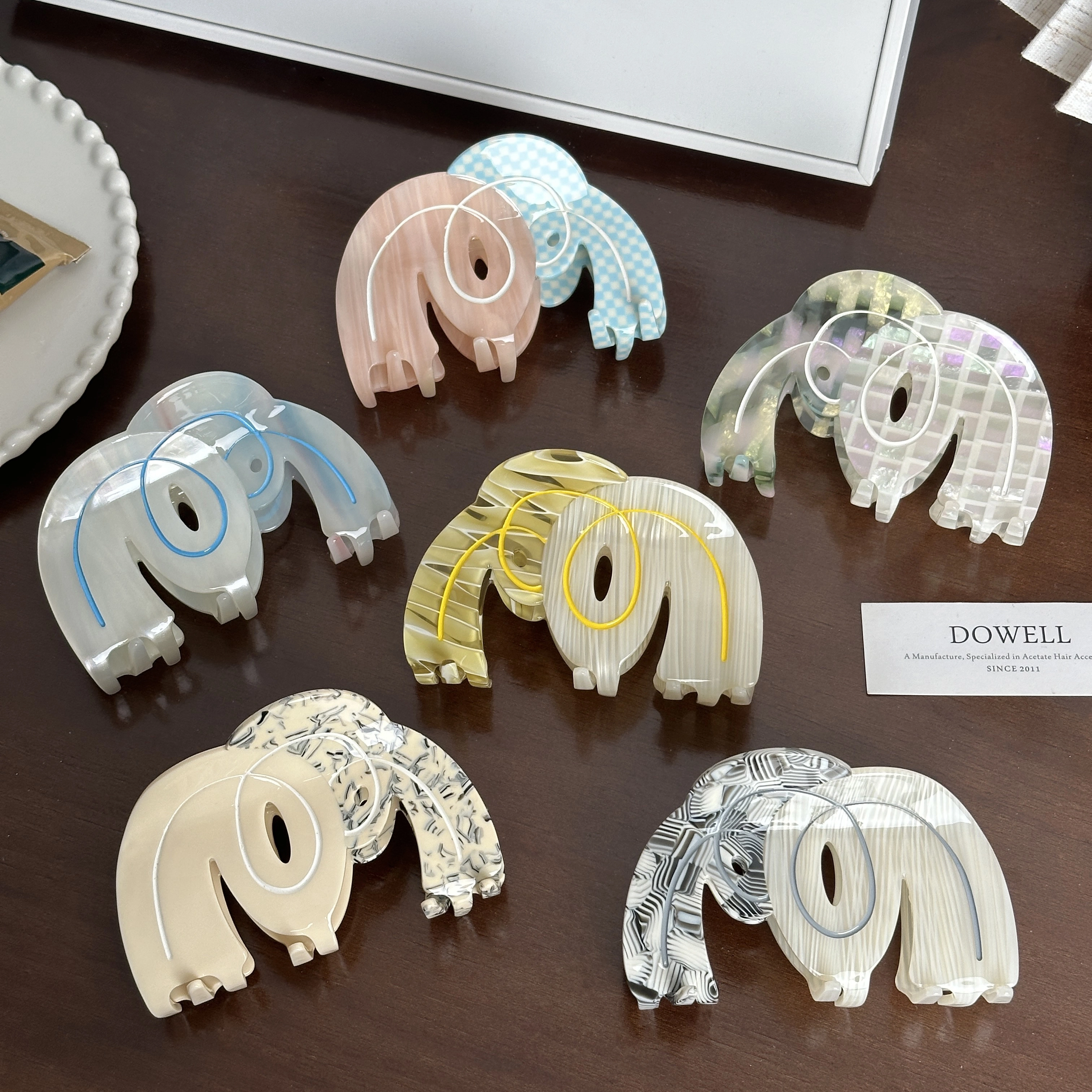 Dowell High Quality Metal Alloy Headwear For Women Girls Unique Spring Summer Snail Cellulose Acetate Hair Claw Jaw Clip 5154 1