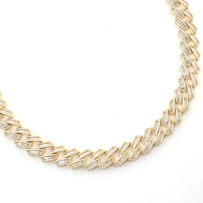 Provence Jewelry Hip Hop Fine Jewelry Rapper Moissanite Chain Link Gold Cuban Chain Roll 1