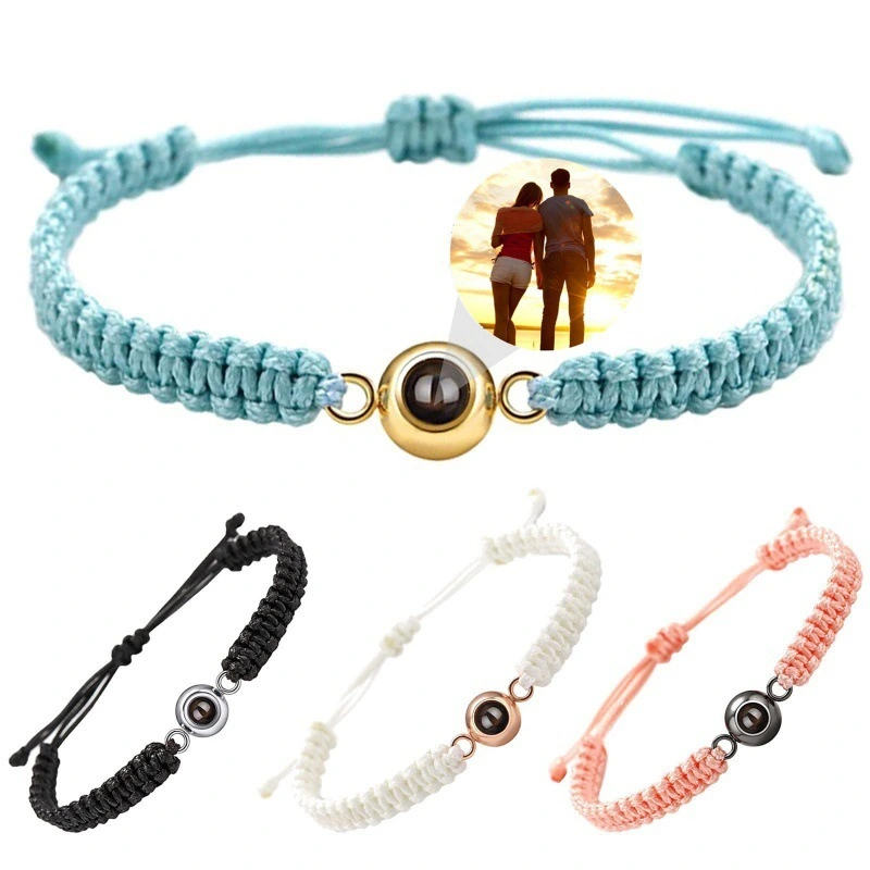 Hot Selling Personality No Fading Bracelet Geometry Memory Projection 100 Languages I Love You Bracelet 1