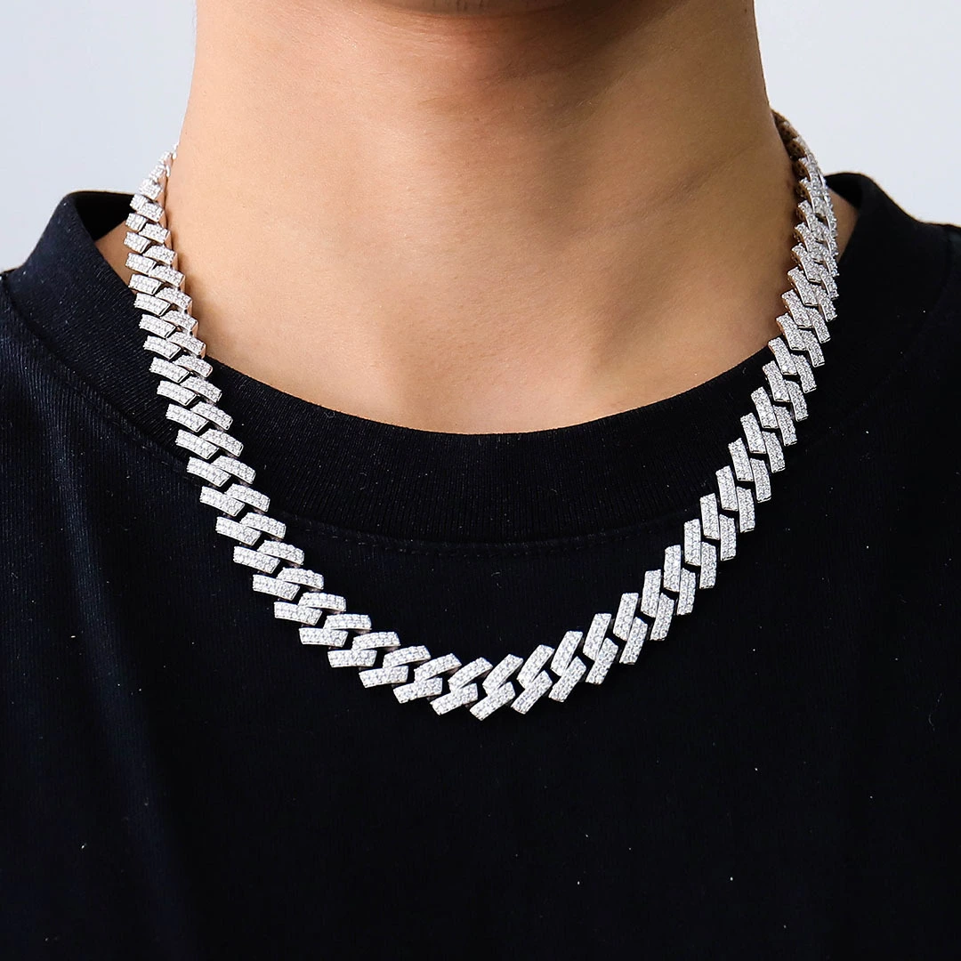 Free Shipping Promotion 10k/14k/18k Gold Moissanite Chain Cuban Link Chain Hip Hop Jewelry For Man Necklace 1