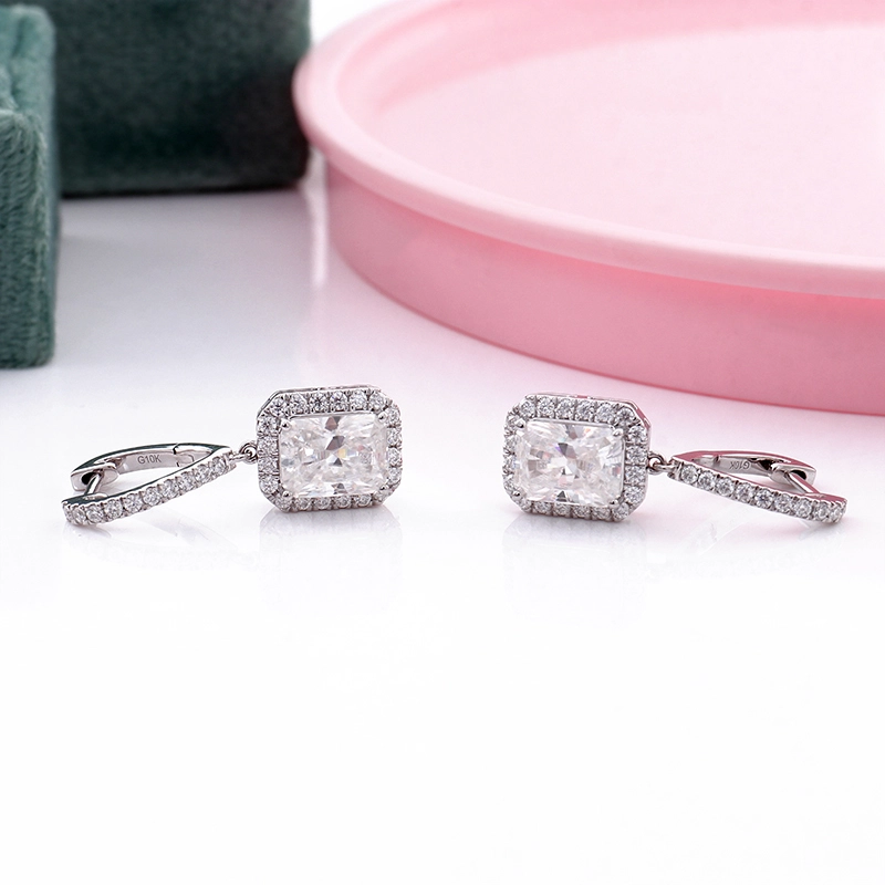 Gra Certified Solid Gold Drop Earrings Wedding Jewelry Engagement Gift 18/14/10k White Gold Moissanite Diamond Earring For Women 1