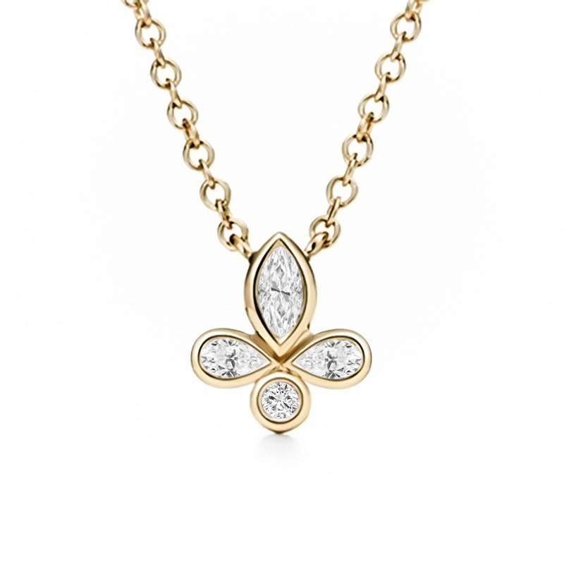 Provence Jewelry Moissanite 10k 14k 18k Gold Necklace Classic Fashion Style For Female Girlfriends 1