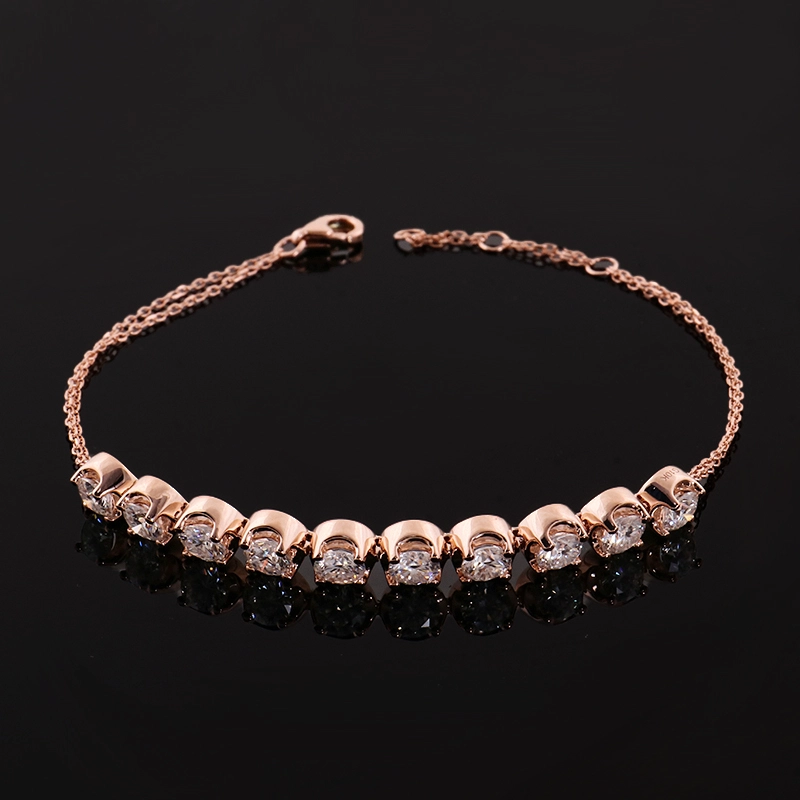 Diamonda Aternative Def Color 3.5mm Round Brilliant Cut Lab Diamond Hpht Bracelet 18k Tennis 1