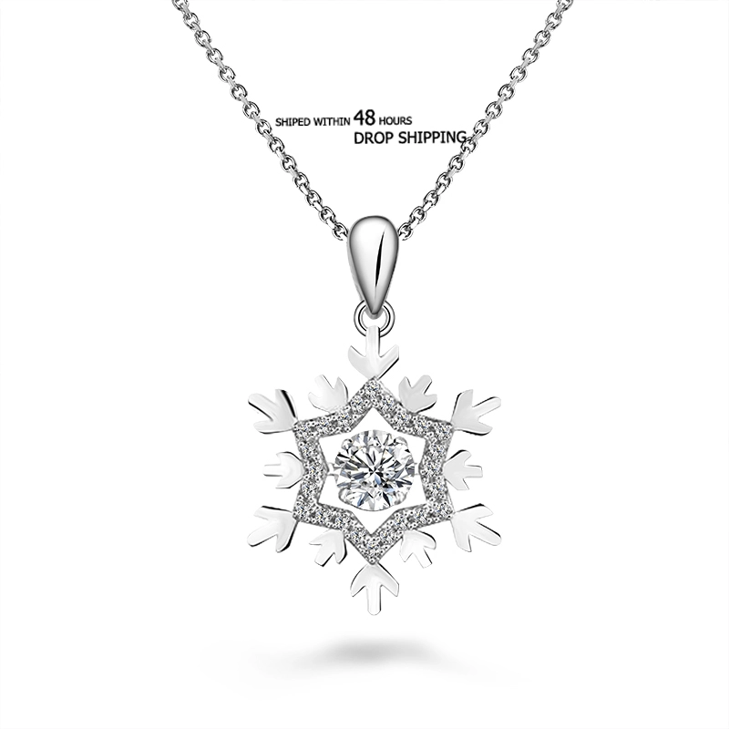 Can Be Shipped Within 48 Hours 0.5 Carat 5mm Moissan Diamond Single Diamond Pendant Necklace 925 Silver Chain Lady 1