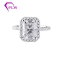 Nouvelle arrivée 7x9mm central rayonnant brillant coupé Moisanite Diamond One Halo Engagement anneau de fiançailles 1
