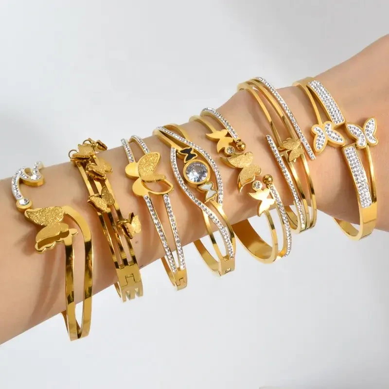 Popular 18k Gold Plated Titanium Steel Bracelet No Fading Individualized Popular And Fashionable Design Bracelet For Women 1