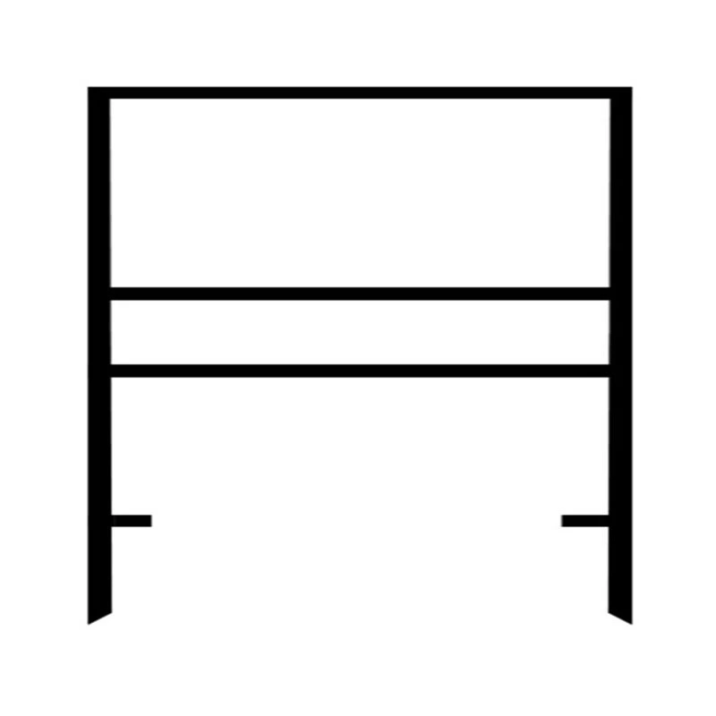 Marco de hierro para letrero de patio en ángulo H para exteriores con doble jinete para publicidad 1