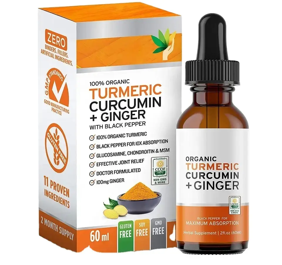 OEM Vegan Turmeric & Black Pepper Digestive Drops 60ml 1