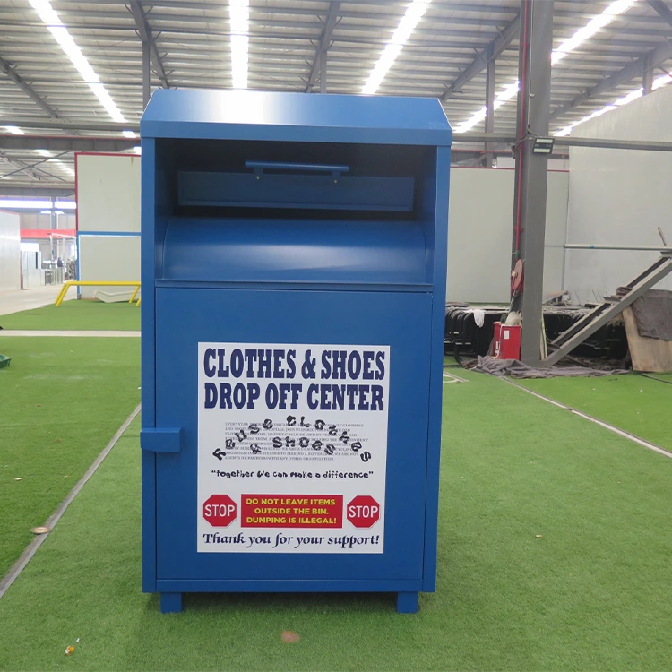 Neighborhood Rustproof Clothing Recycling Bins For Sale Metal Clothing Recycling Bin Stainless Steel Clothes Donation Bins 1