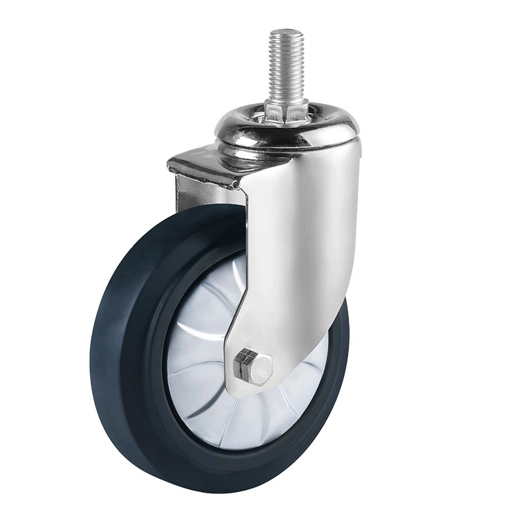 Hot Sale 4 5 6 Inch Casters Mid-heavy Duty Hi-elastic Tpr Industrial Trolley Used Fixed Caster Wheels 1