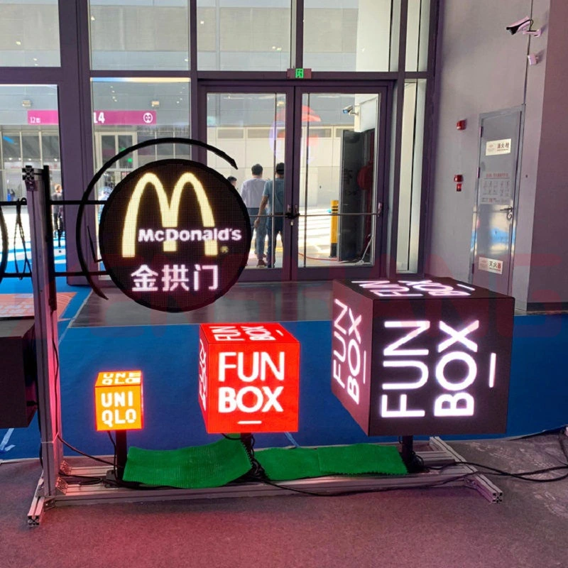 Led Display Cubes P2.5 320x320mm IP65 360° View for Retail | JunChen Display 1