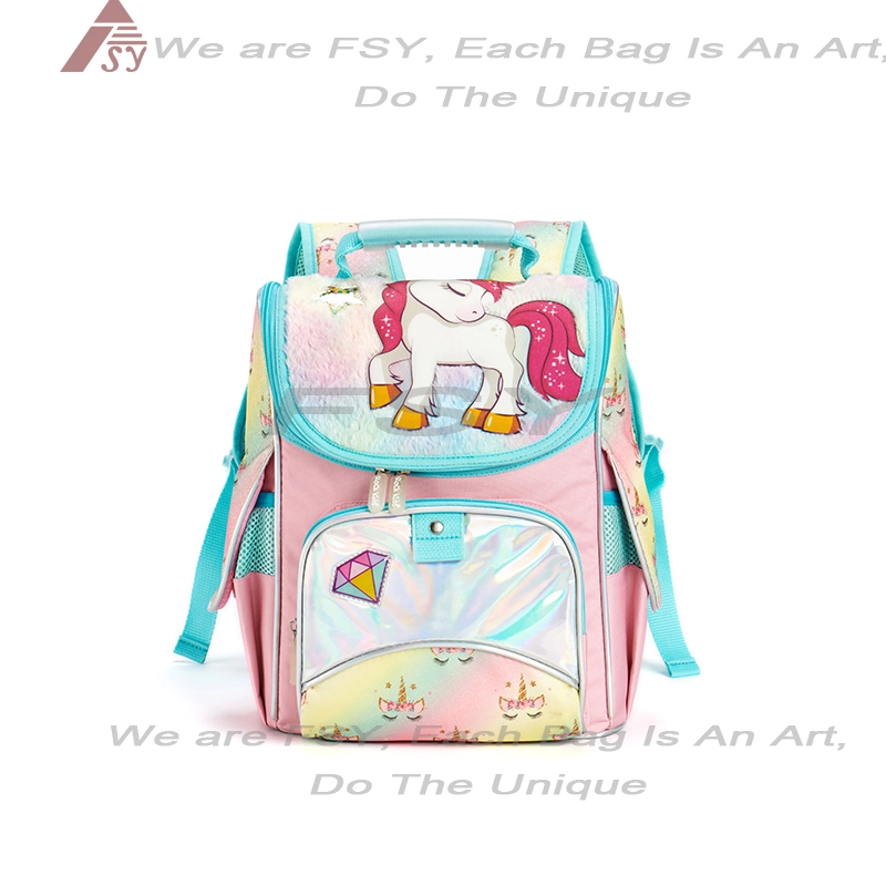 Custom Cute Cartoon Fancy Unicorn Kindergarten Kids School Bag Backpack For Boys Girls 1