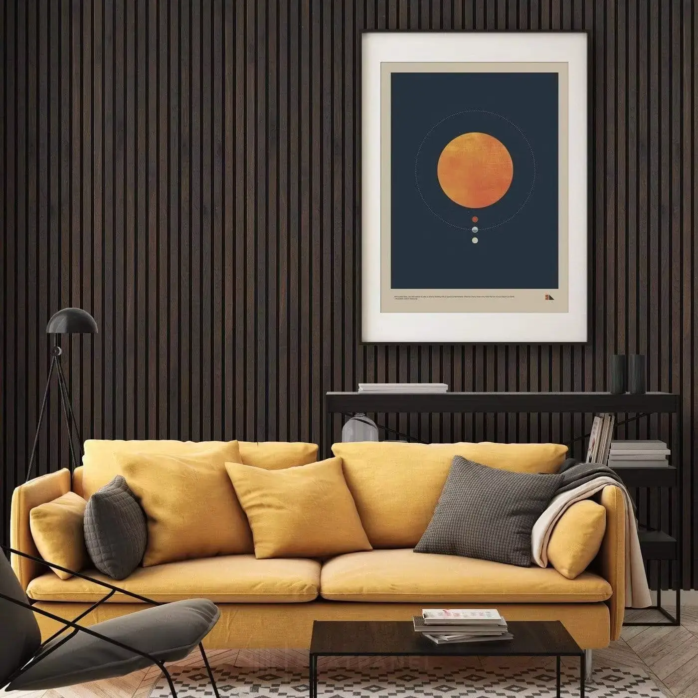 Panneau mural acoustique en bois MDF, matériau PET absorbant le son, à lattes 1