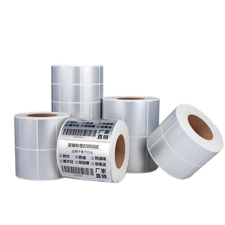 Custom Self-Adhesive Bottle Label Roll - Silver/Transparent 1