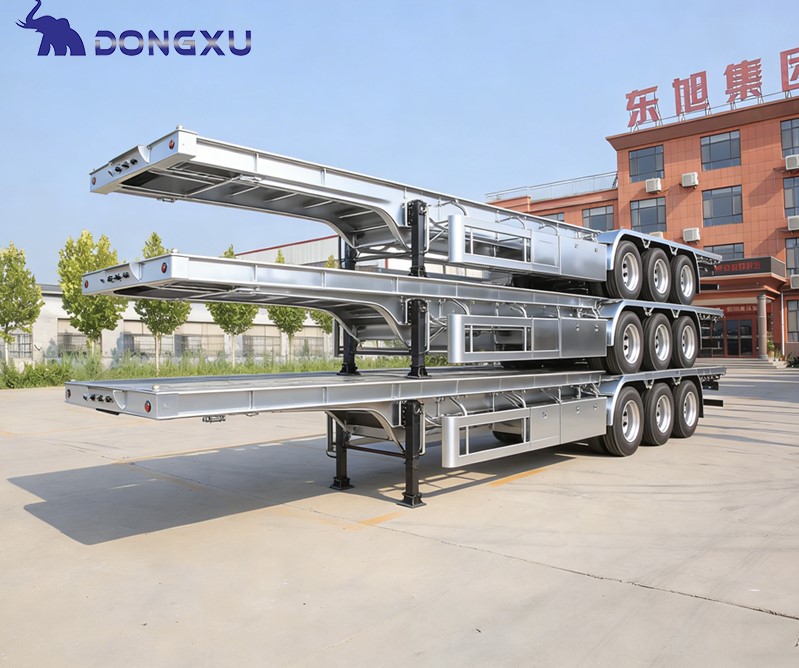 Factory Price 20 Feet 40 Feet Container Trailer 2 Axle 3 Axle 40 50 Tons Truck Trailer Skeleton Other Trailers For Sale 2