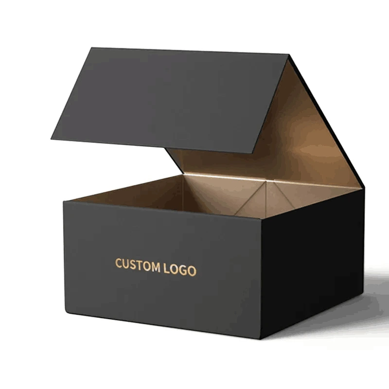 Custom Luxury Black Cardboard Packing Folding Shoe Gift Box Magnetic Paper Box Packaging with Magnetic Flap Closure 1