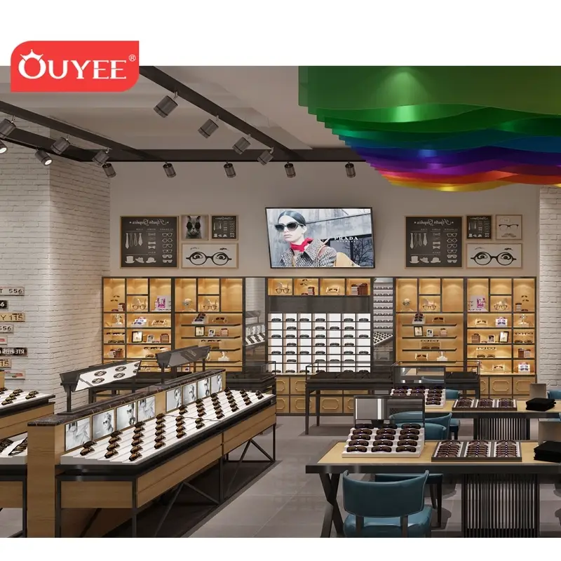 Suporte de parede para óculos em vitrines ópticas. 1