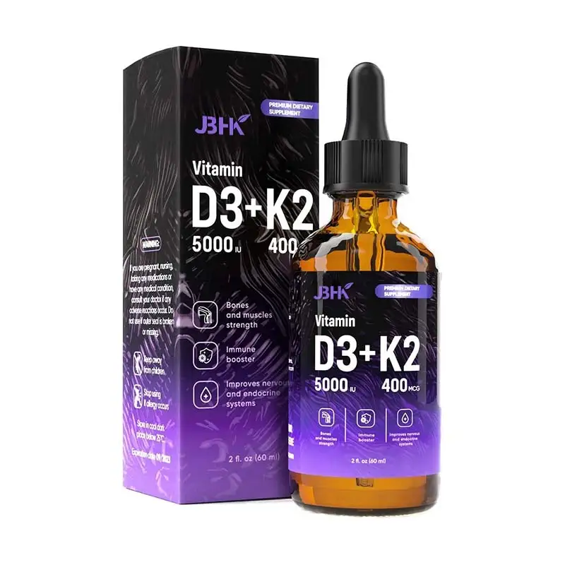 Vegan K2+D3 Sublingual Drops, Custom Flavor, 30/60ml, OEM 1