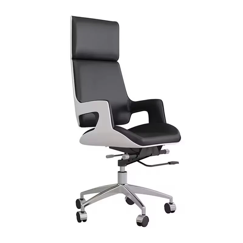 Fauteuil de direction pivotant à dossier haut, fauteuil de bureau ergonomique en cuir de luxe 1