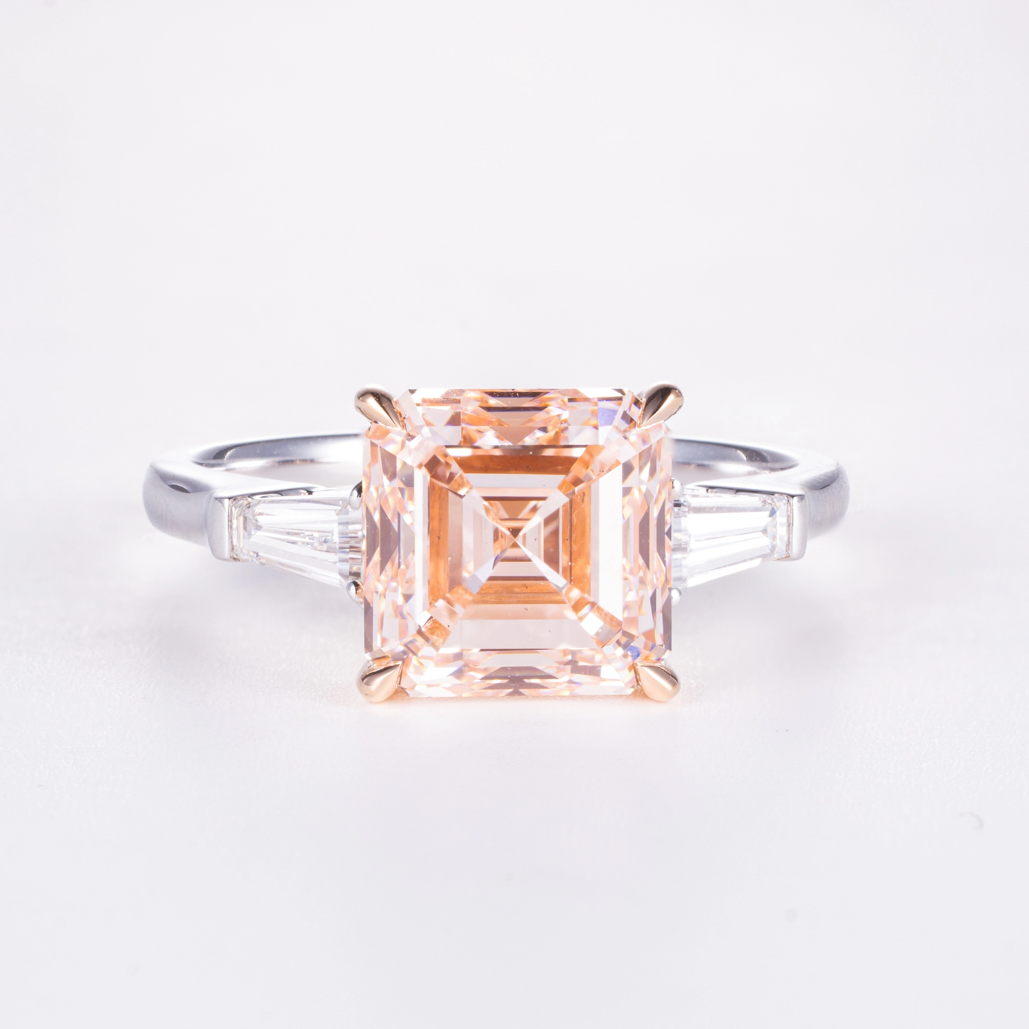 Igi Emerald Cut Fancy Pink Lab Diamond Ring In 18k Gold,Igi Grc Certified Perfect For Weddings & Gifts,Direct Factory Source 1
