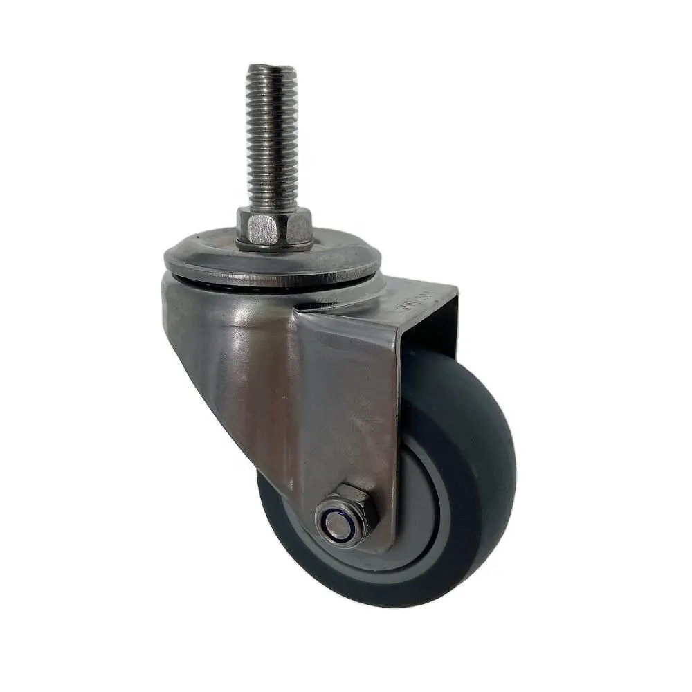 2 Inch 50mm Thermoplastic Rubber Tpr Stainless Steel Antirust Indoor Noiseless Universal Caster Wheel For Furniture 1