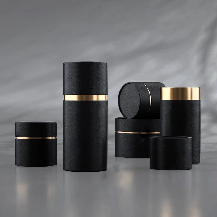 Custom Eco-Friendly Cmyk Printing Paper Cylinder Packaging for Tea Coffee Bean Cardboard Cylinder Box Candle Paper Tube Packaging 1