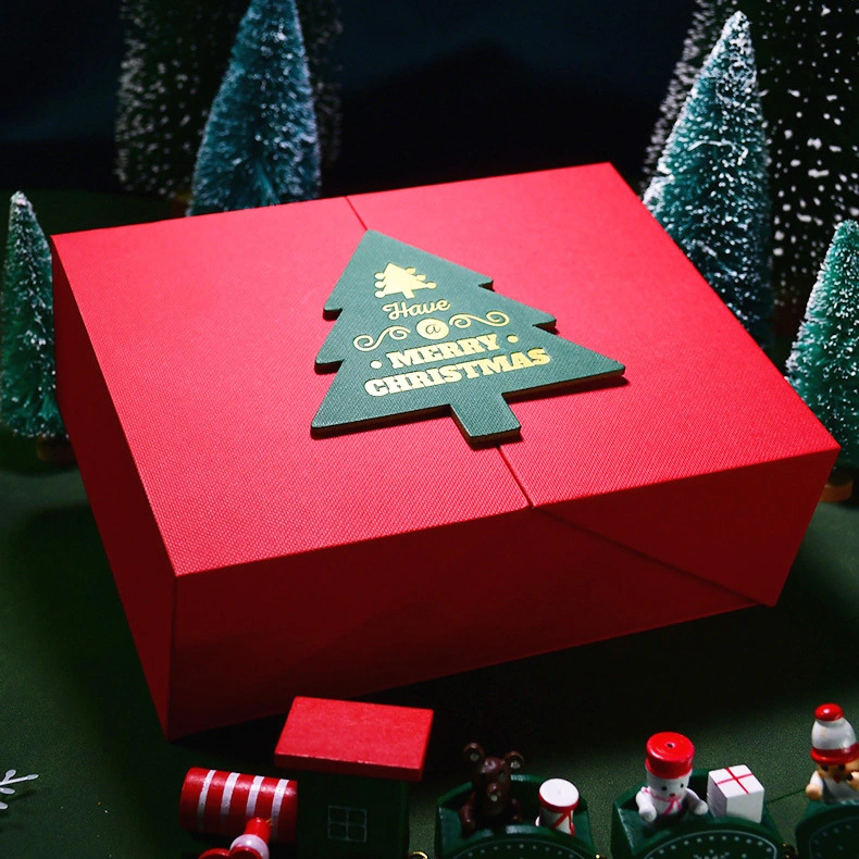 Portable 2mm Rigid Paperboard Square Gift Box for Christmas Apple Scarf 1