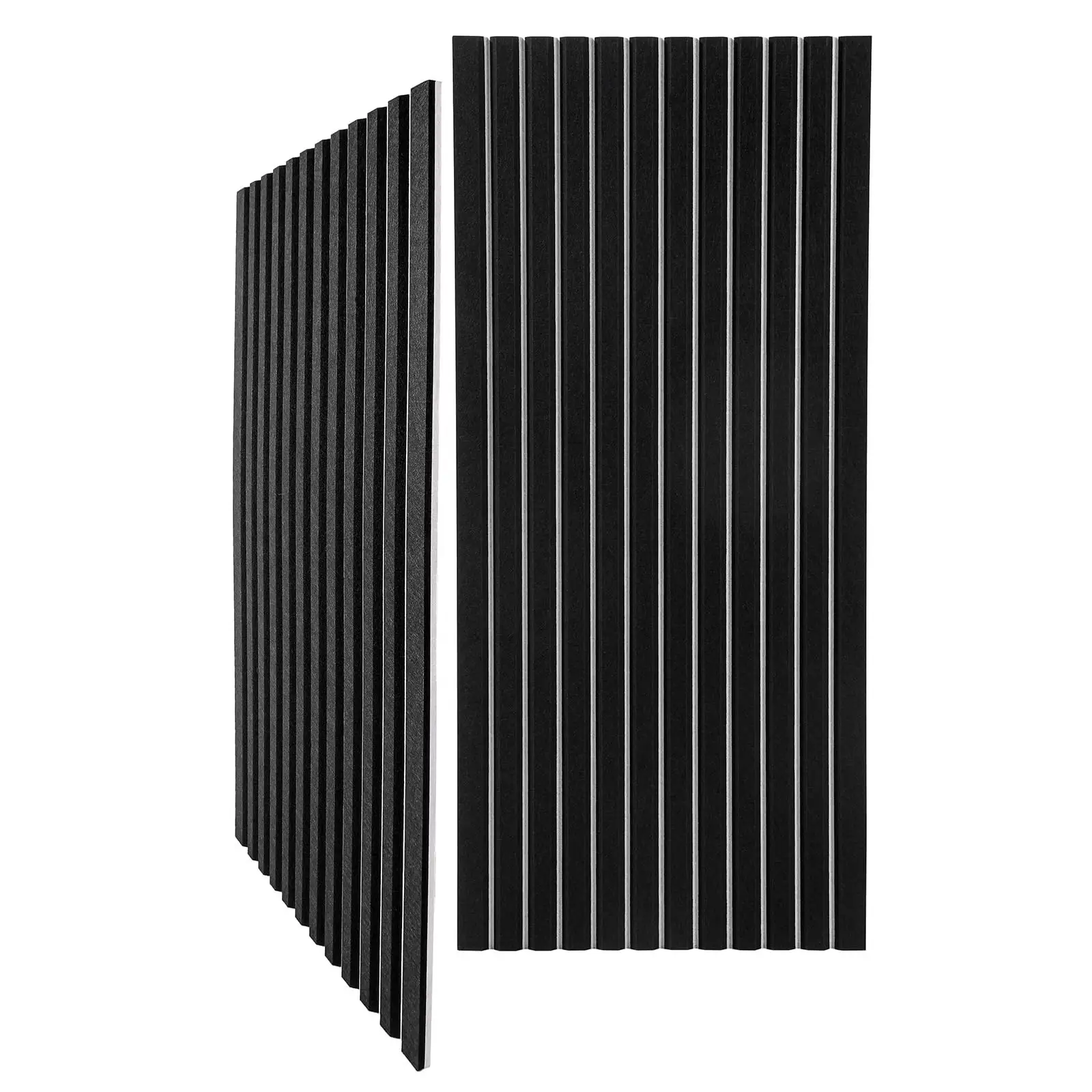 Self-Adhesive Lightweight Polyester PET Acoustic Slat 3D Wall Panels 1