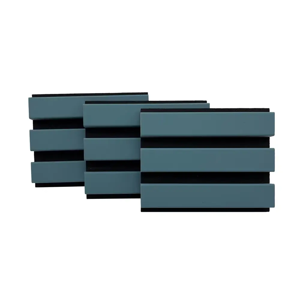 Green PVC Acoustic Slat Wood Wall Panels 2x8ft with PET Felt Backing 1