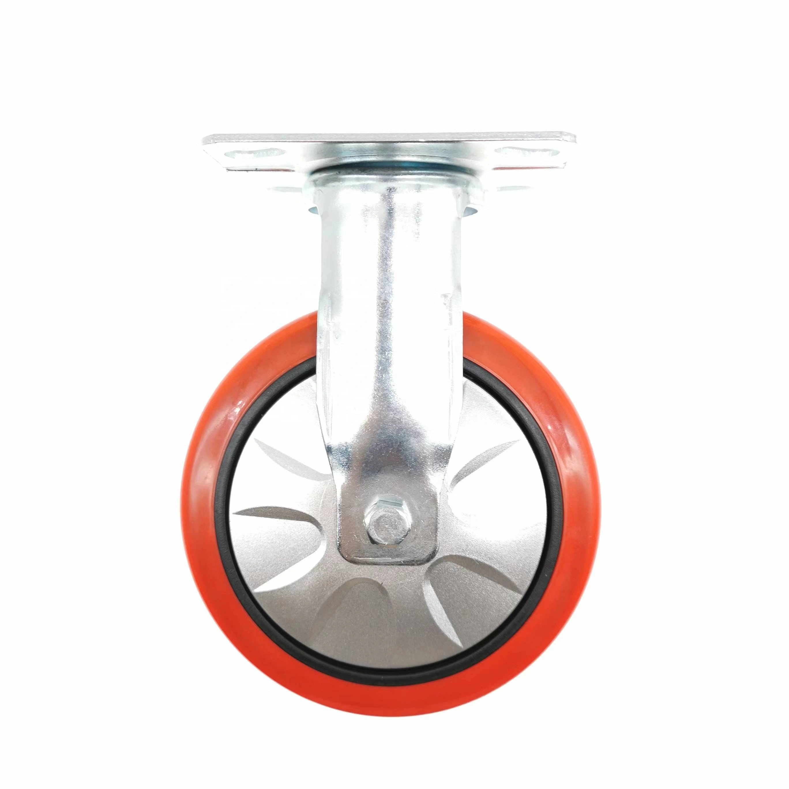 Top Plate Thread Guard Plastic Universal Industrial Fix Rigid 6 Inch 150 Mm Wheel Double Ball Bearing Pu Polyurethane Casters 1
