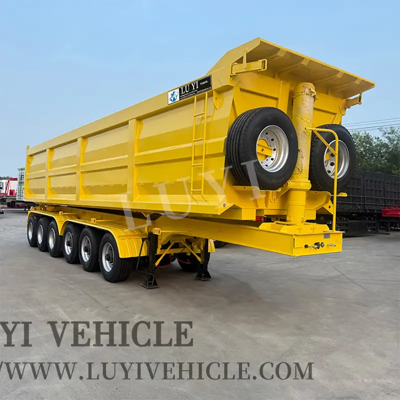 Semirremolque con volquete trasero en forma de U de 6 ejes para trabajo pesado 1