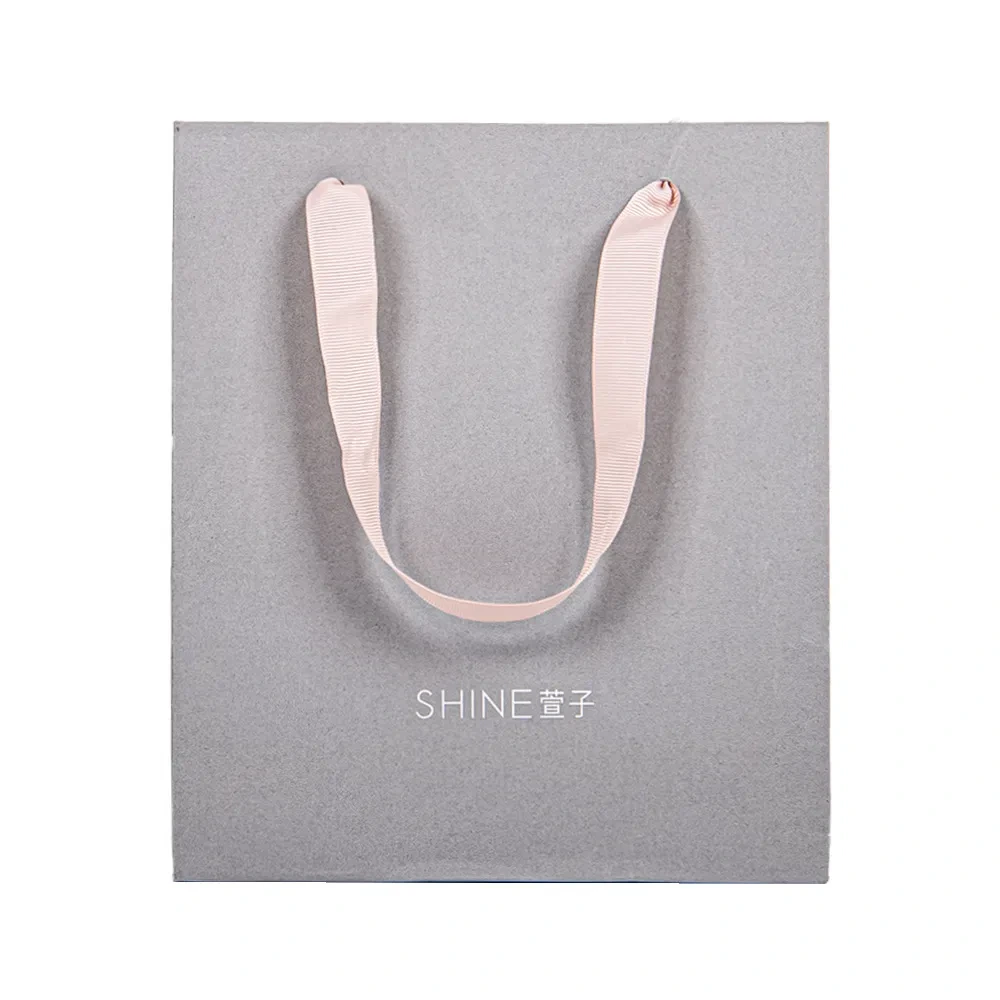 Custom Logo Cardboard Thank You Black Jewelry Gift Paper Bag Small Premium Shopping Bag 1